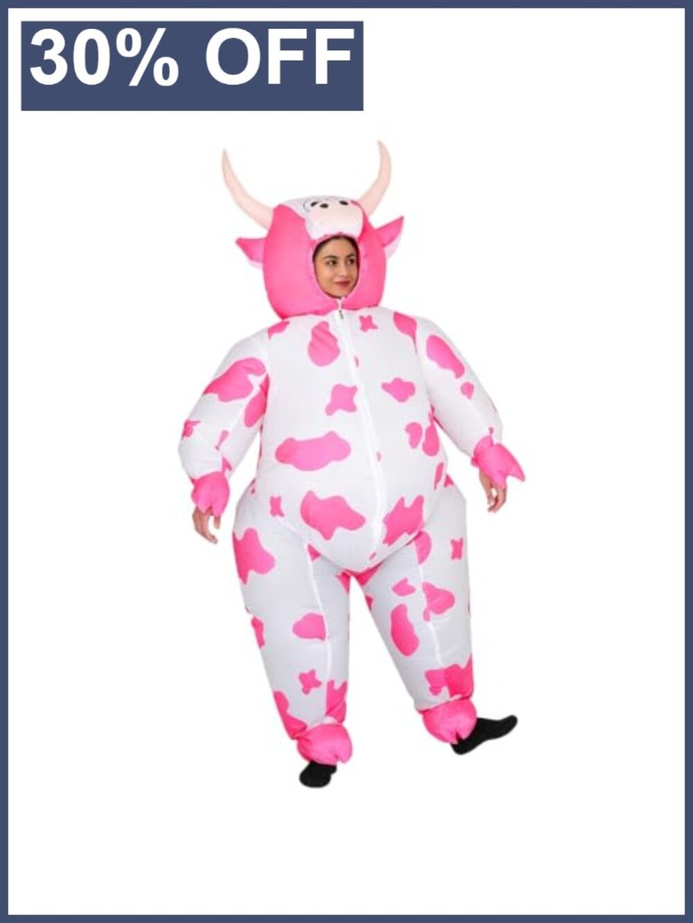 RHYTHMARTS Inflatable Cow Costume Adult Polyester Blow Up Suit for Halloween